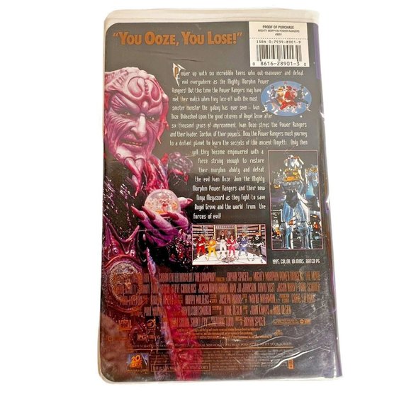 1996 Mighty Morphin Power Rangers The Movie VHS Tape Clamshell Case Vintage - Picture 3 of 9